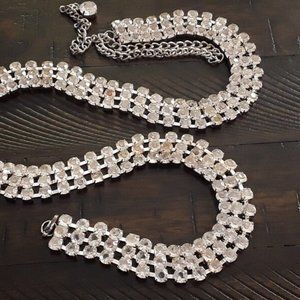Vintage Rare  Czech bijuteria Belt Clear Rhinestones in excellent condition.